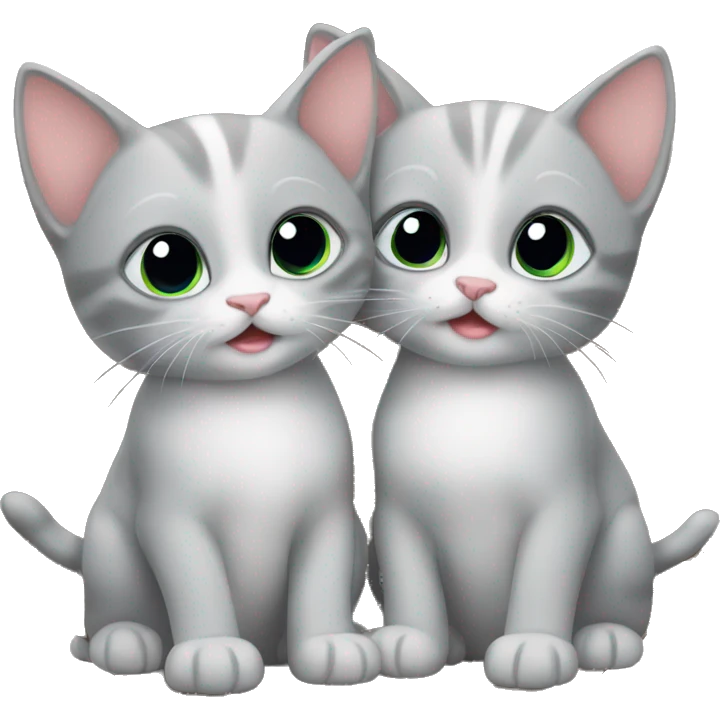 two grey kittens  emoji