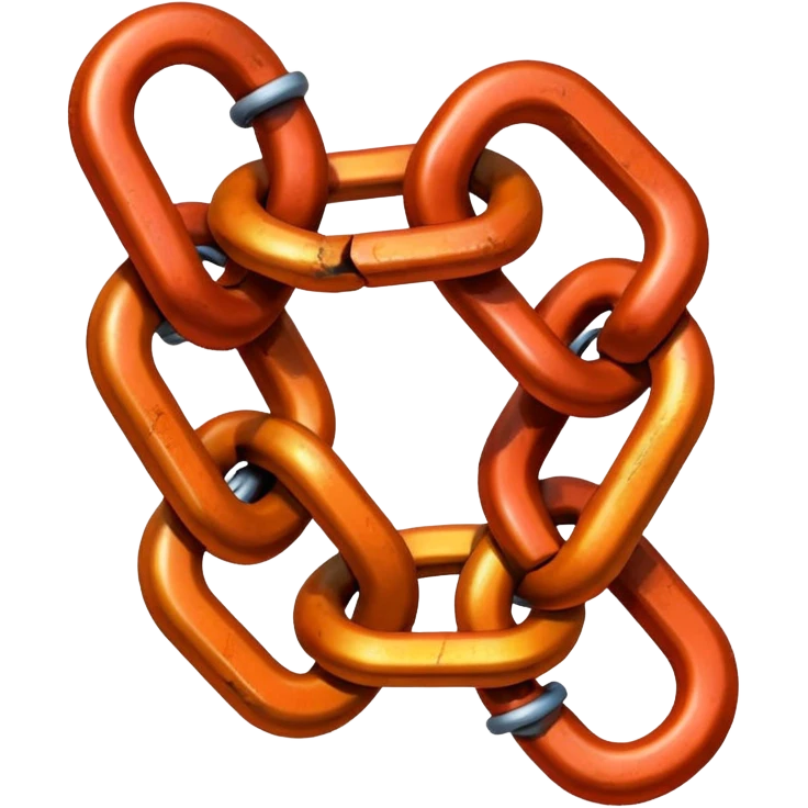 red orange two chain link emoji