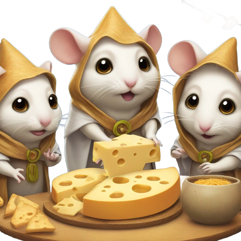 alien hamster cult with cheese  emoji