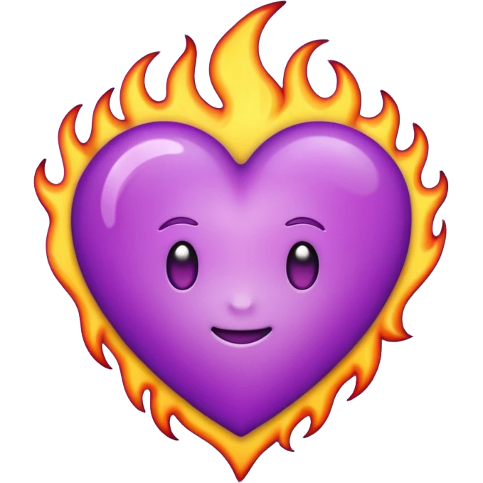 Coração roxo com chamas emoji iPhone emoji