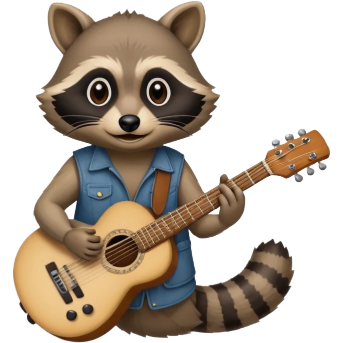 crazy Raccon with guitar emoji