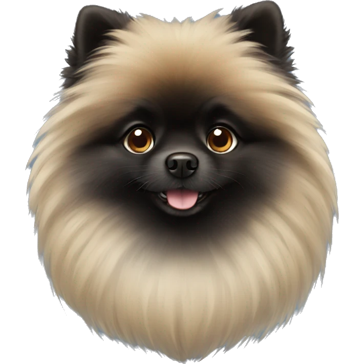 Black fluffy pomeranian emoji