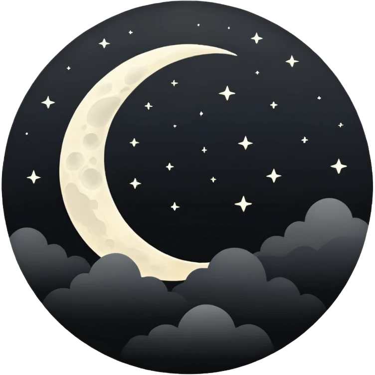  white moon in black sky emoji