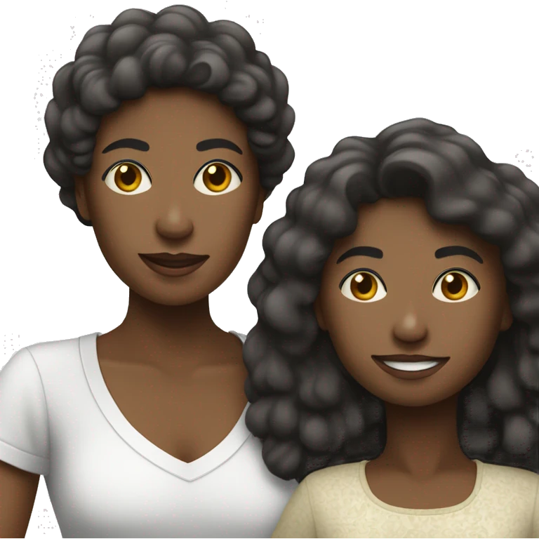 Mãe negra com filho branco  emoji