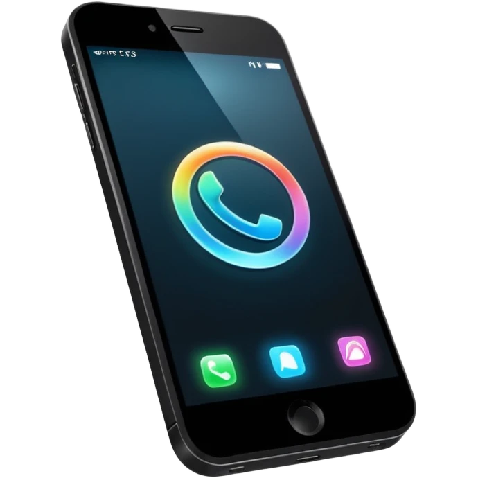 modern phone with holographic interface emoji