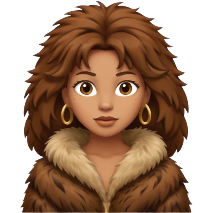 a CAVEWOMAN WITH BROWN HAIR emoji