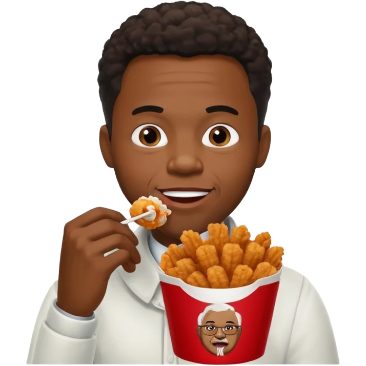 a black male eating KFC emoji