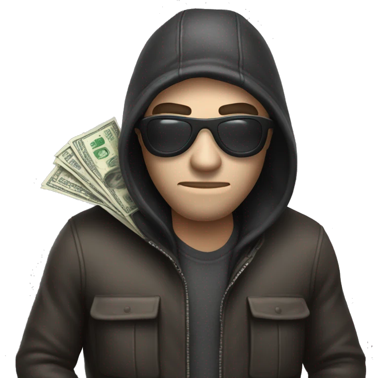 Robber with bag of money in his hands emoji