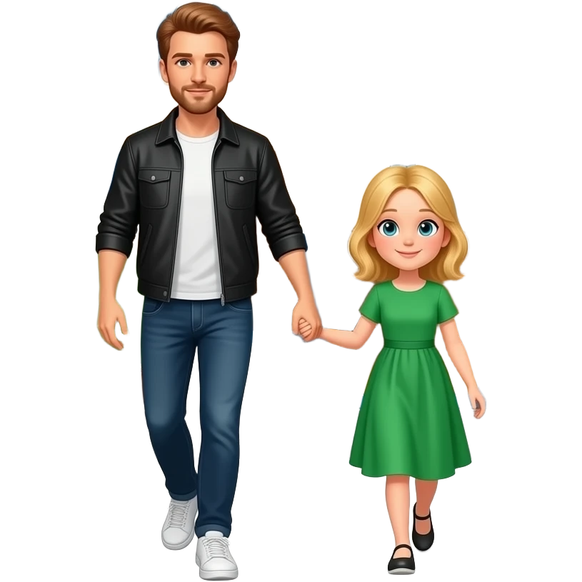 Avicii Wake Me Up Woman Is Walking With a blonde hair girl with green dress walking to sweden shop emoji