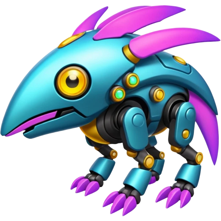  exotic colorful cyber-Protogen-Fakémon-Pokémon-Vernid-creature emoji