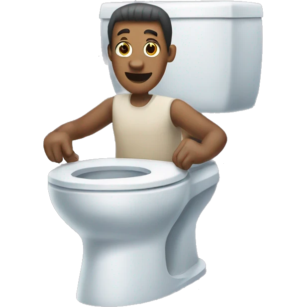 A skibidi toilet man with hooves and shark legs emoji