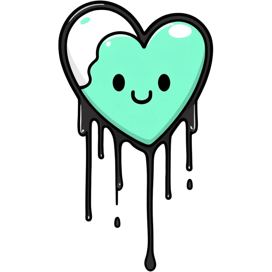 white heart dripping goo emoji