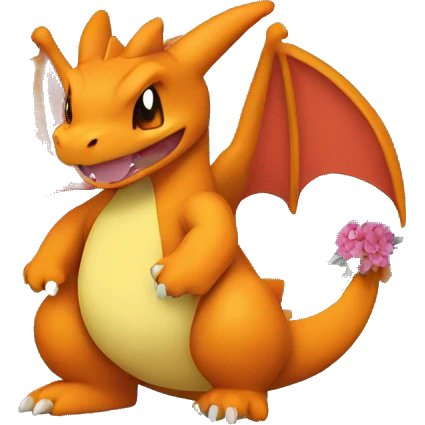 charizard with flowers in background  emoji