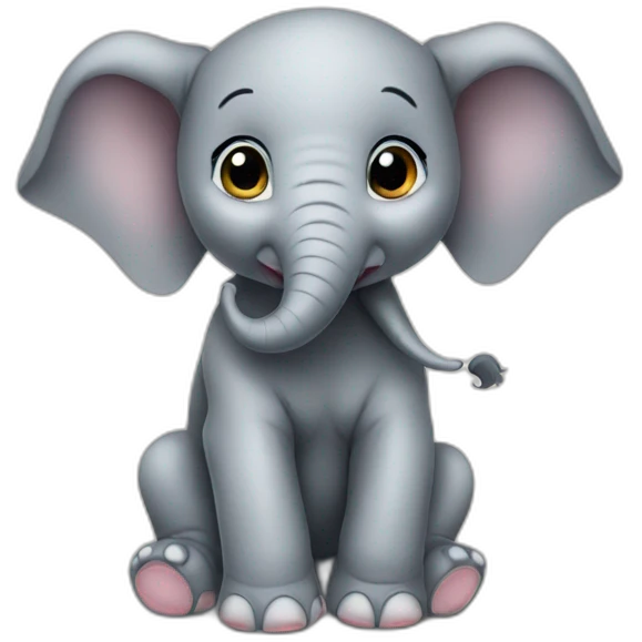 Cute baby elephant professor emoji