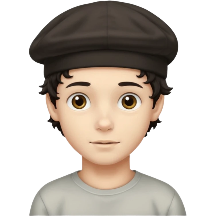 young boy dark hair with skullcap and curly sidelocks emoji