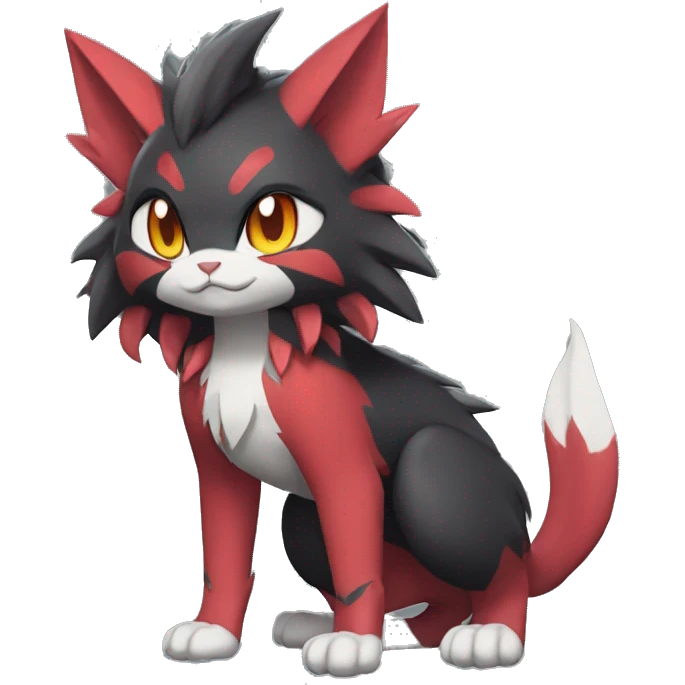  Kawaii Edgy Cool Beautiful Torracat-Zoroark full body emoji