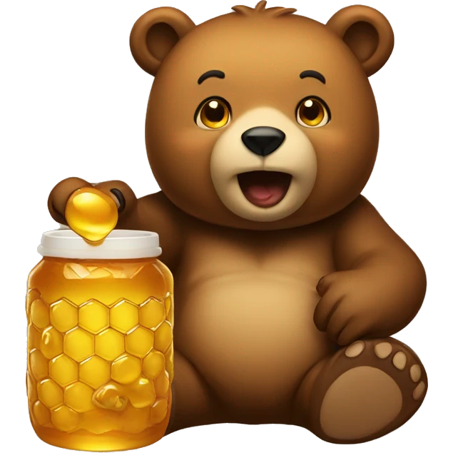 bear eaing honey emoji