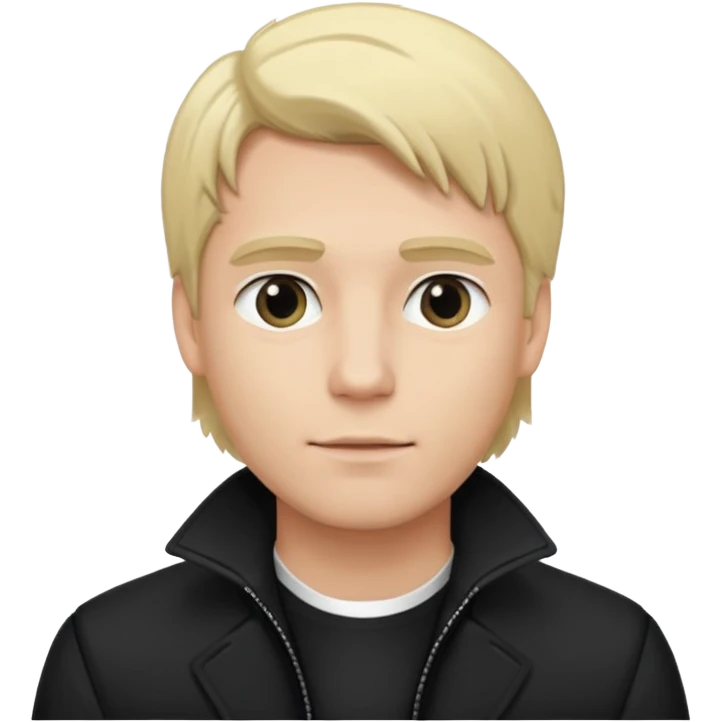 balck and white photo man blonde in jacket emoji
