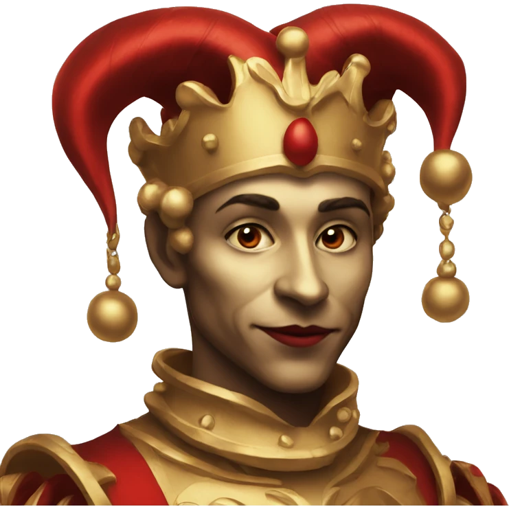 Jester high cheekbones, red, gilded  emoji