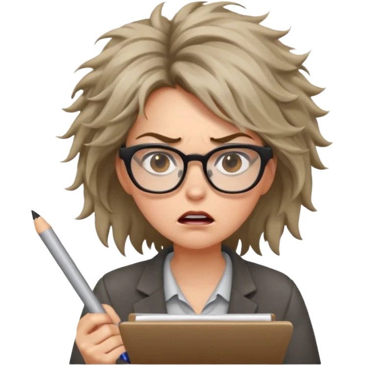 frau schreibt wütend eine bewerbung emoji