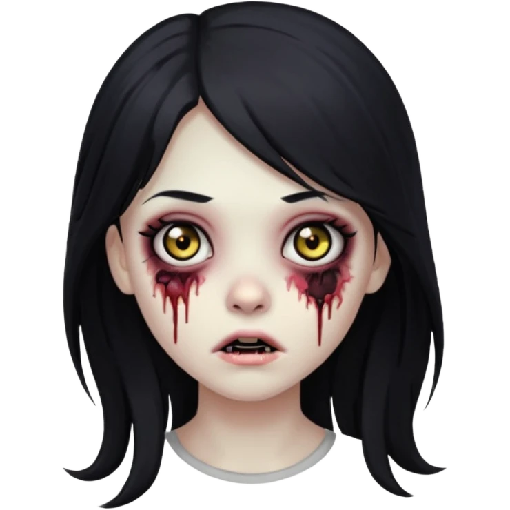 girl zombie long hair side bang emoji