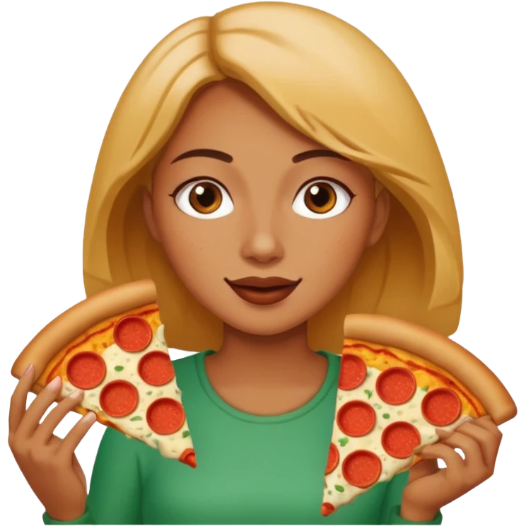 woman who eat pizza
 emoji