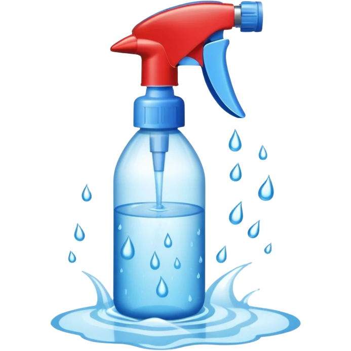 a spray bottle spraying water onto a burn wound. emoji