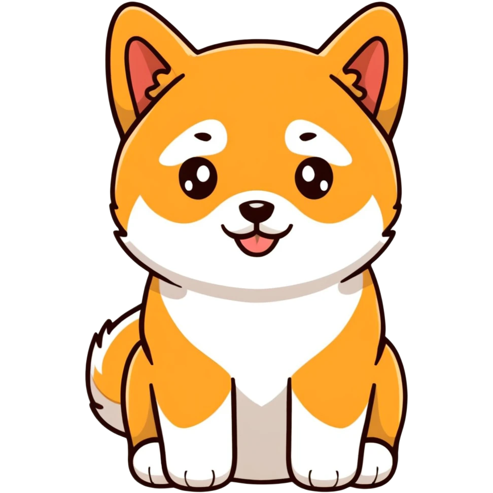 adorable black Shiba Inu puppy full body pose emoji