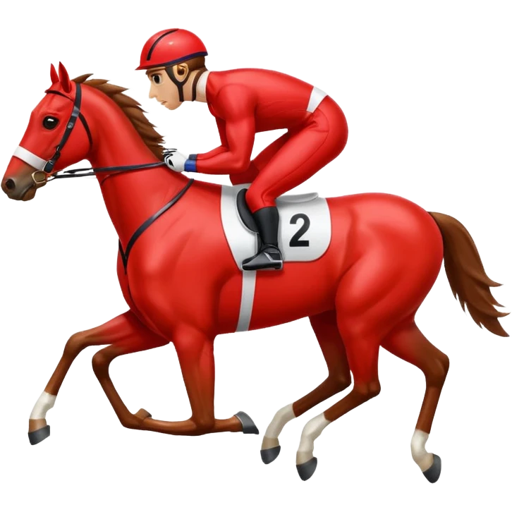 Horse in red racing suit  emoji