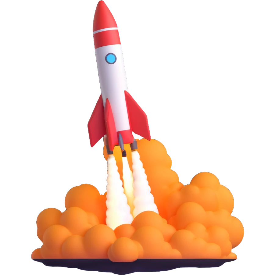 rocket launching symbolizing rapid AI progress emoji