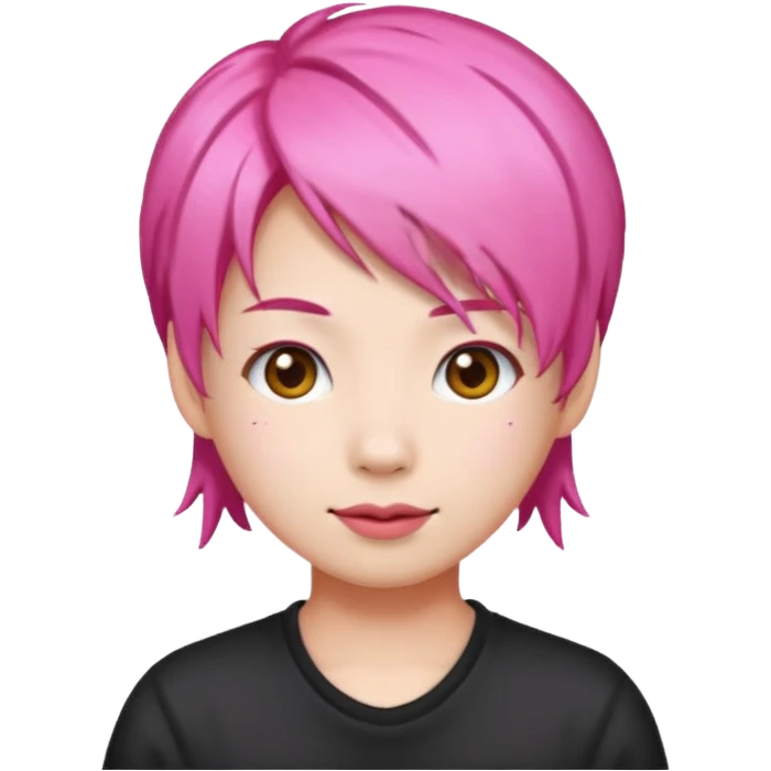 asian emoji face withpink hair  emoji