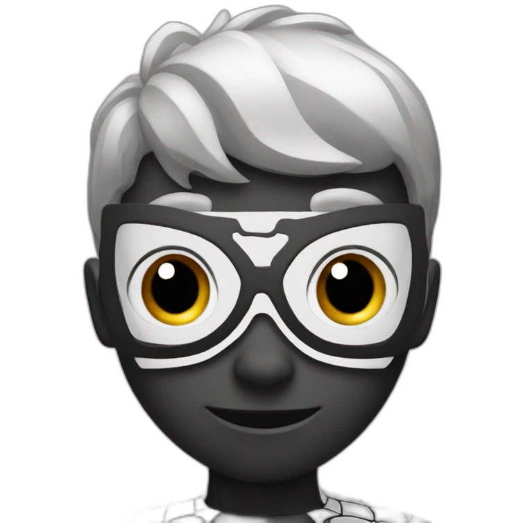 black and white spiderman emoji