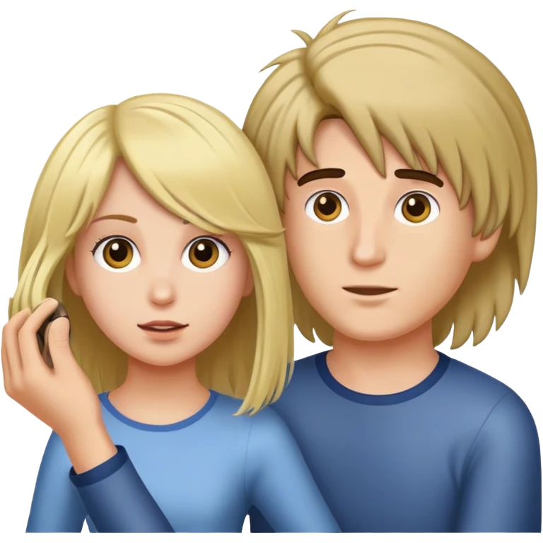 a girl pulling a guys wig off emoji