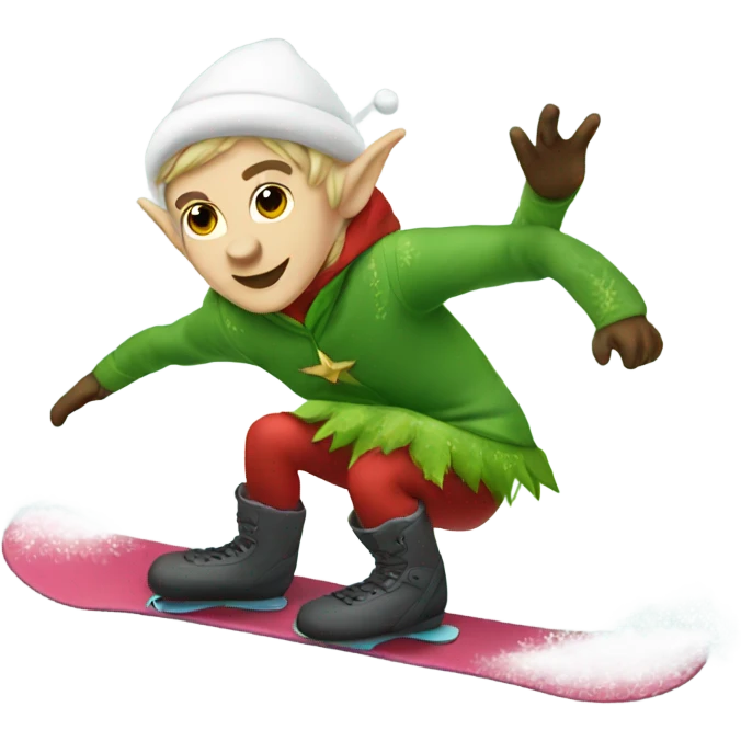 elf snowboarding  emoji