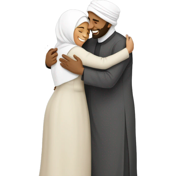 Couple muslim love hugg  emoji