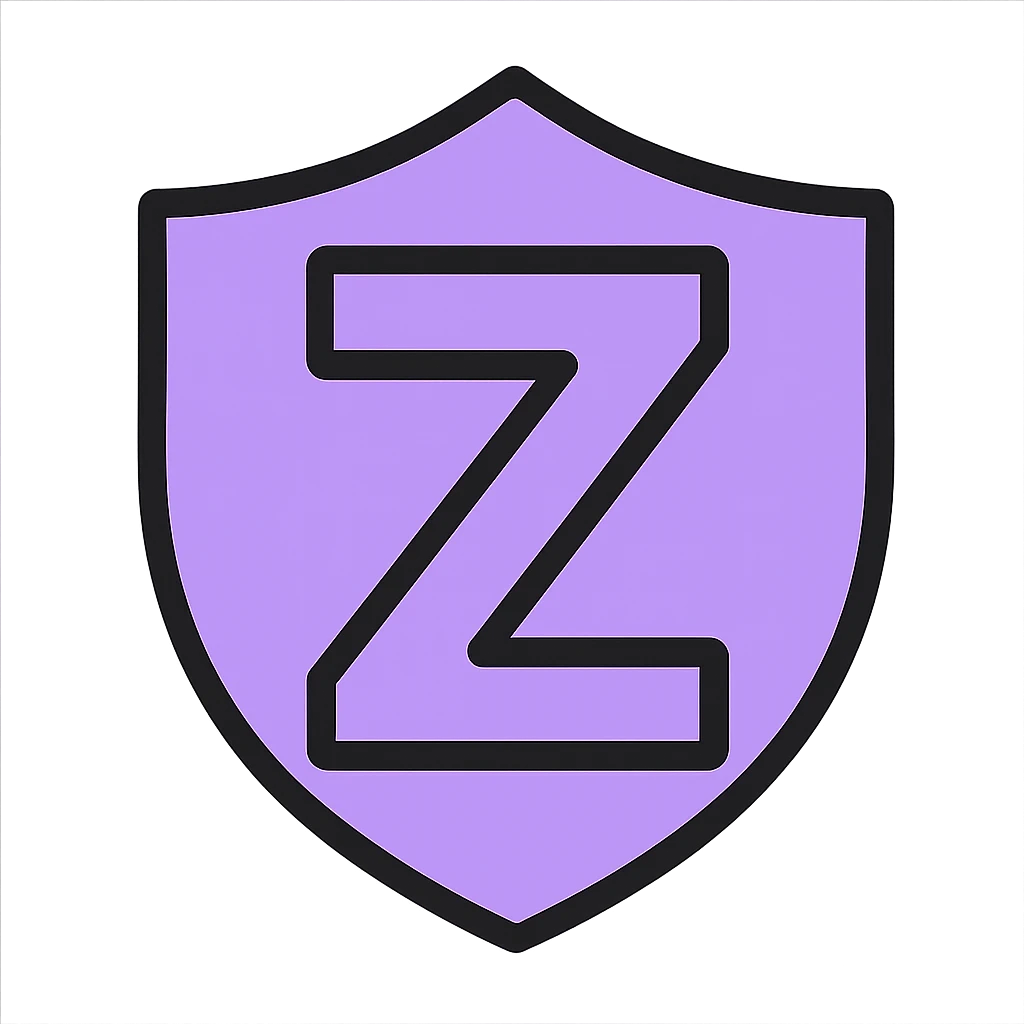 Change the shield and Z to lavender, keeping the color outline icon style, for a moderator role. emoji