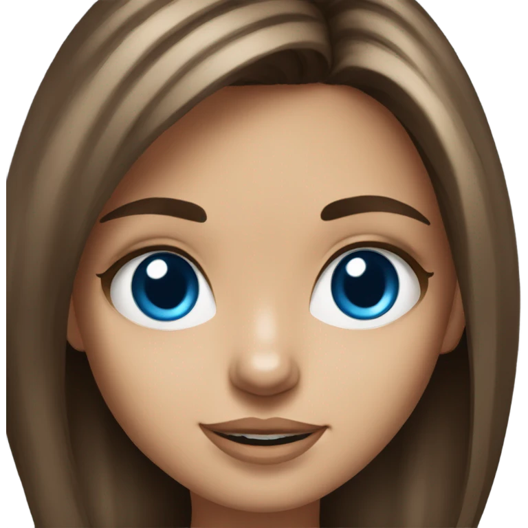 Realistic brunette girl with bright blue eyes holding Yorkshire terrier  emoji