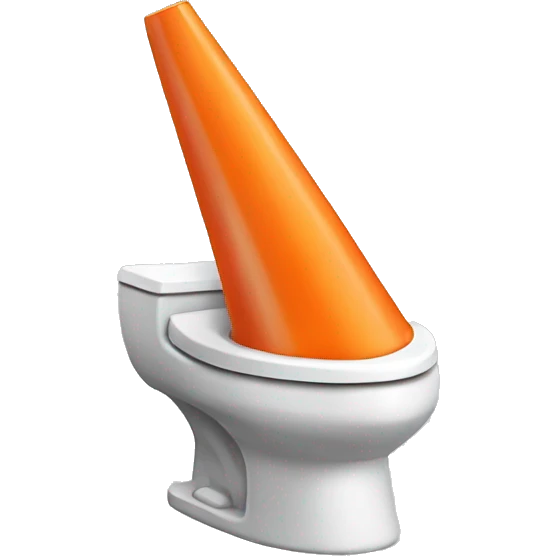 Skibidi toilet with a traffic cone hat emoji