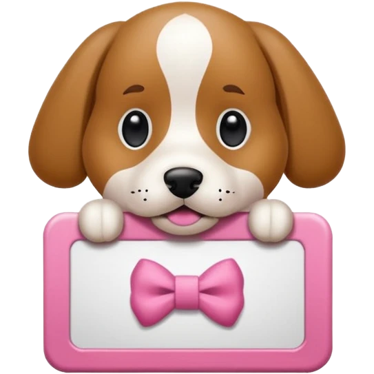 Un cane con un fiocco rosa in testa che tiene sulle zampe un cartello con scritto : “condividi il canale!” emoji