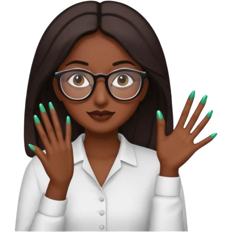Baddie Pakistani girl with long nails with glasses emoji