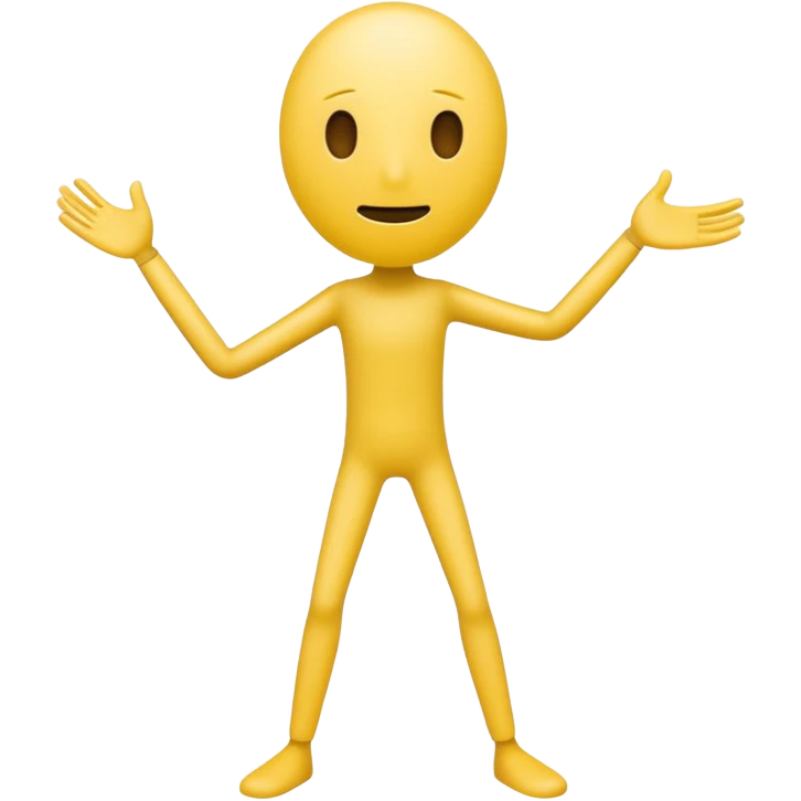 yellow cute sinmple, stickman with no face and gestures emoji