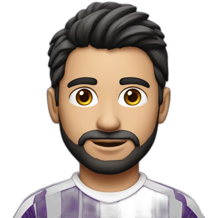 futbolista rubio camiseta rayas verticales moradas realista emoji