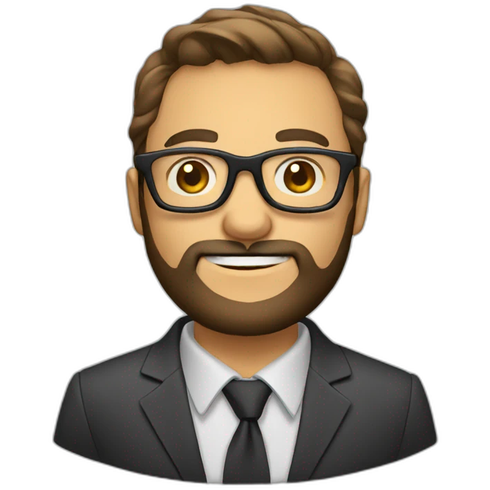 Business handsome man with beard and glasses emoji