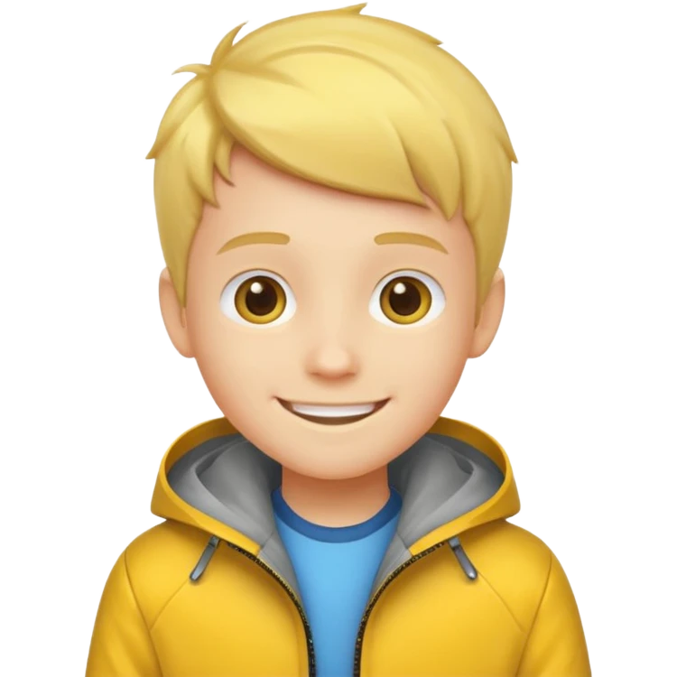 boy with yellow jacket. emoji