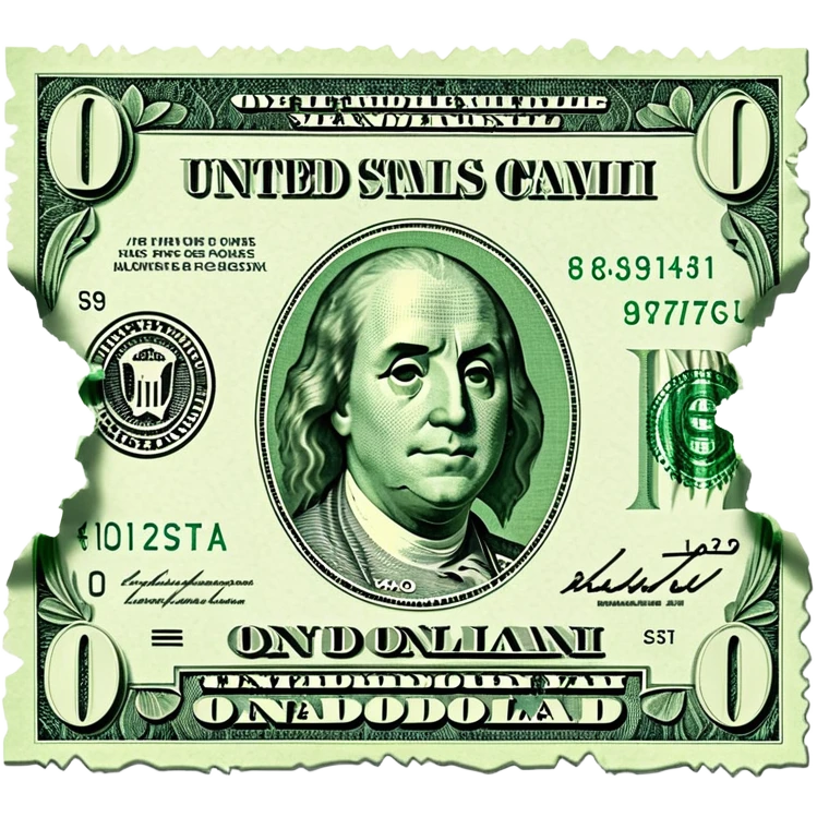 Ripped dollar bill emoji