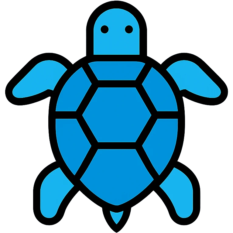 blue turtle, clean icon style emoji