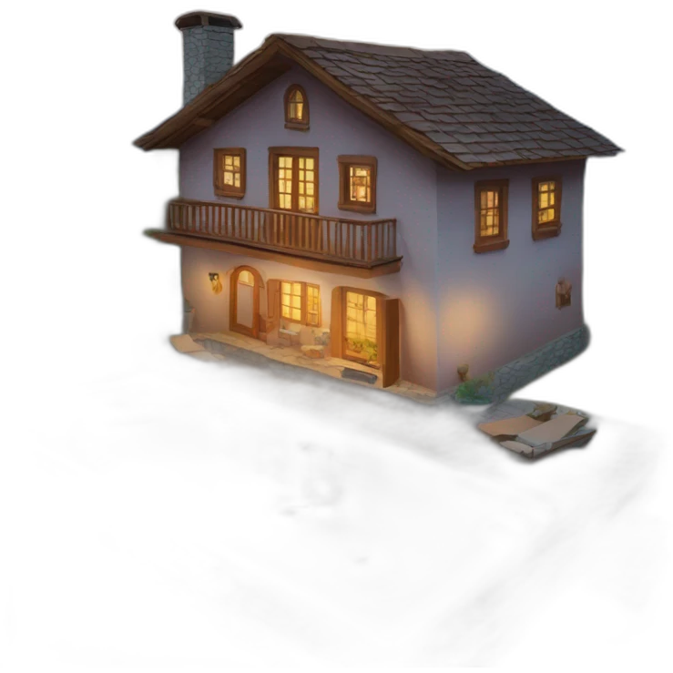 Chat sur une maison emoji