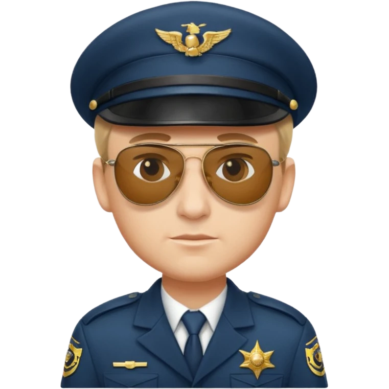 Officer with peaked cap + aviator emoji