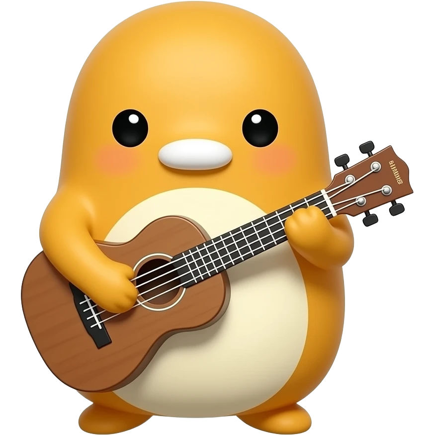 Gudetama playing ukulele emoji