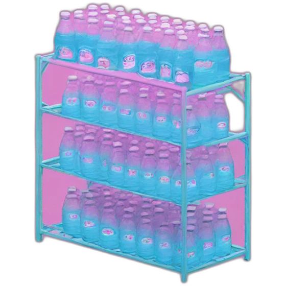 vaporwave pink rack with fiji water emoji
